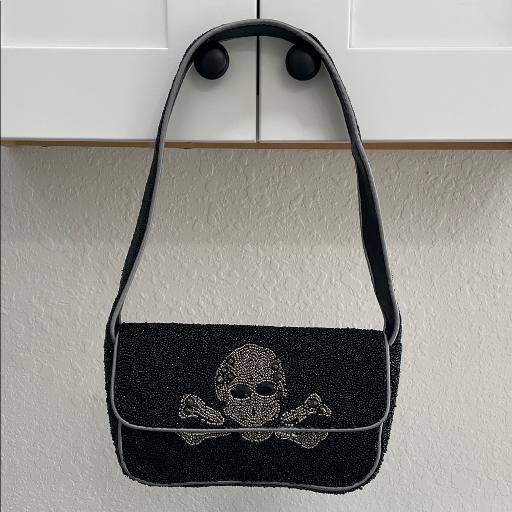 Viral TikTok Black Skull Beaded Bag Made in India